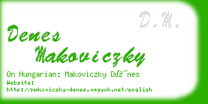 denes makoviczky business card
